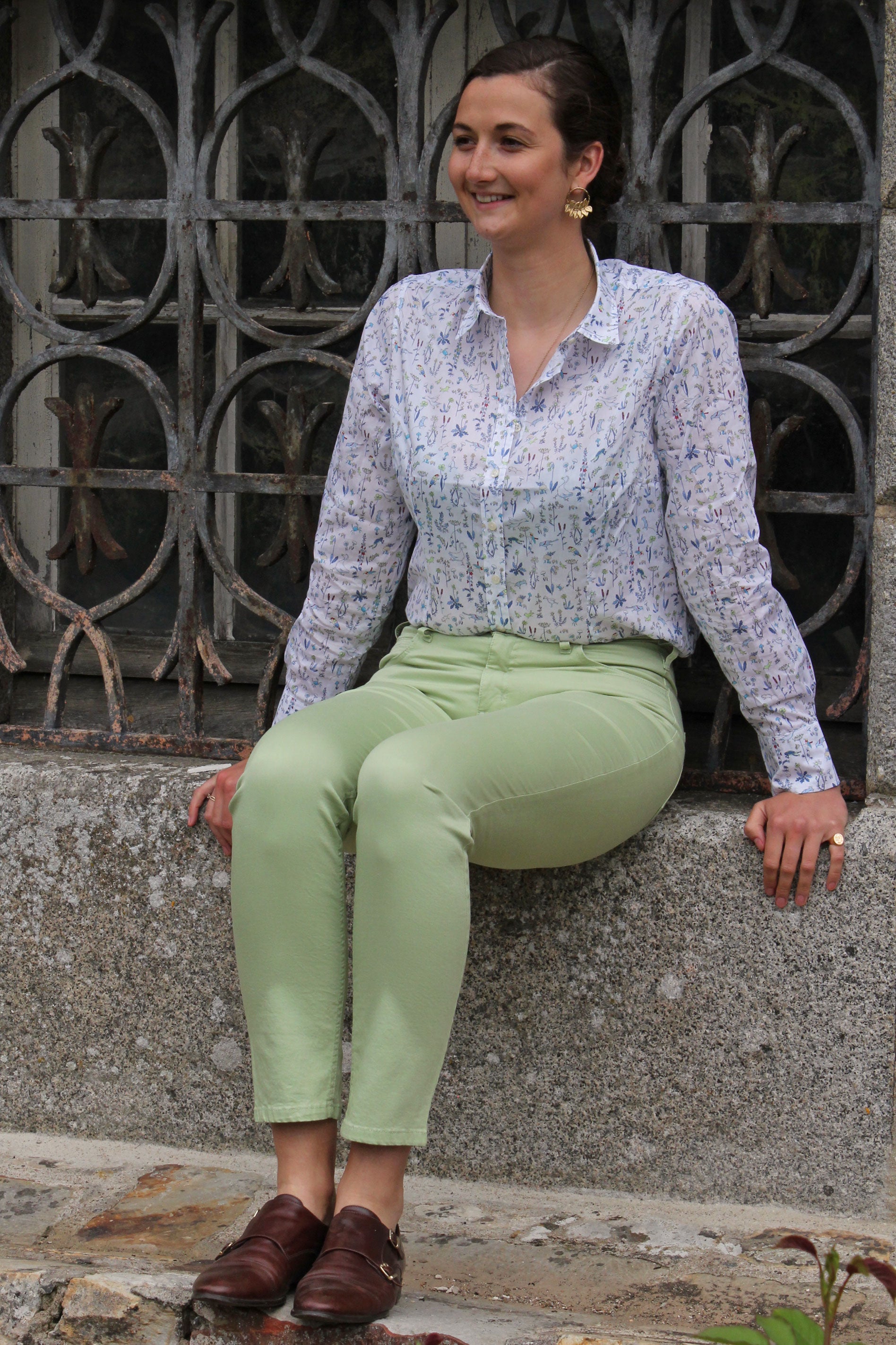 Pantalon femme vert clair