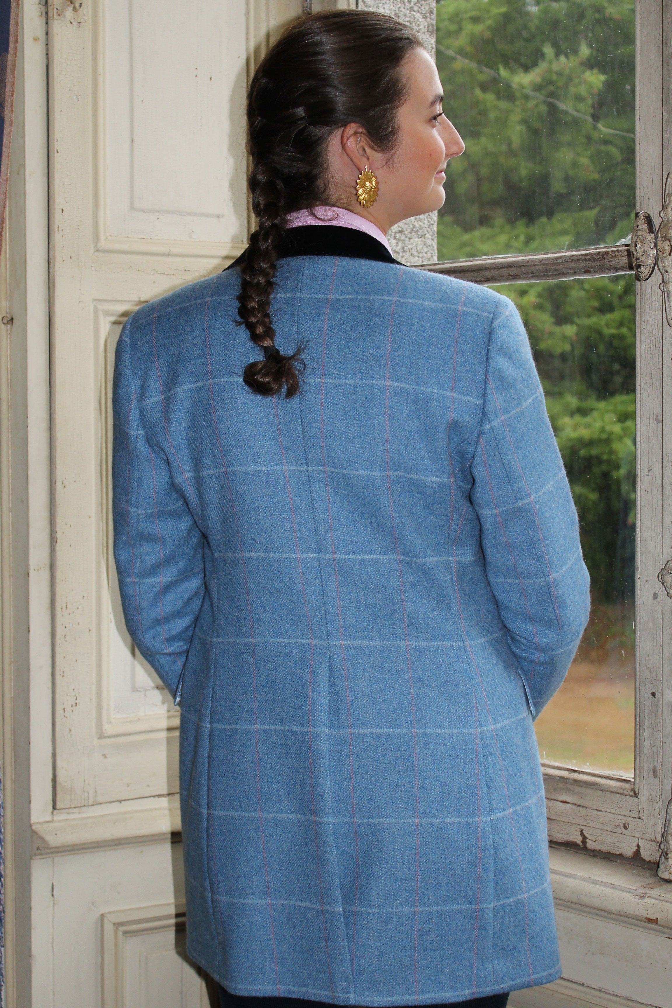 Manteau tweed femme bleu Elise Sunday Fox