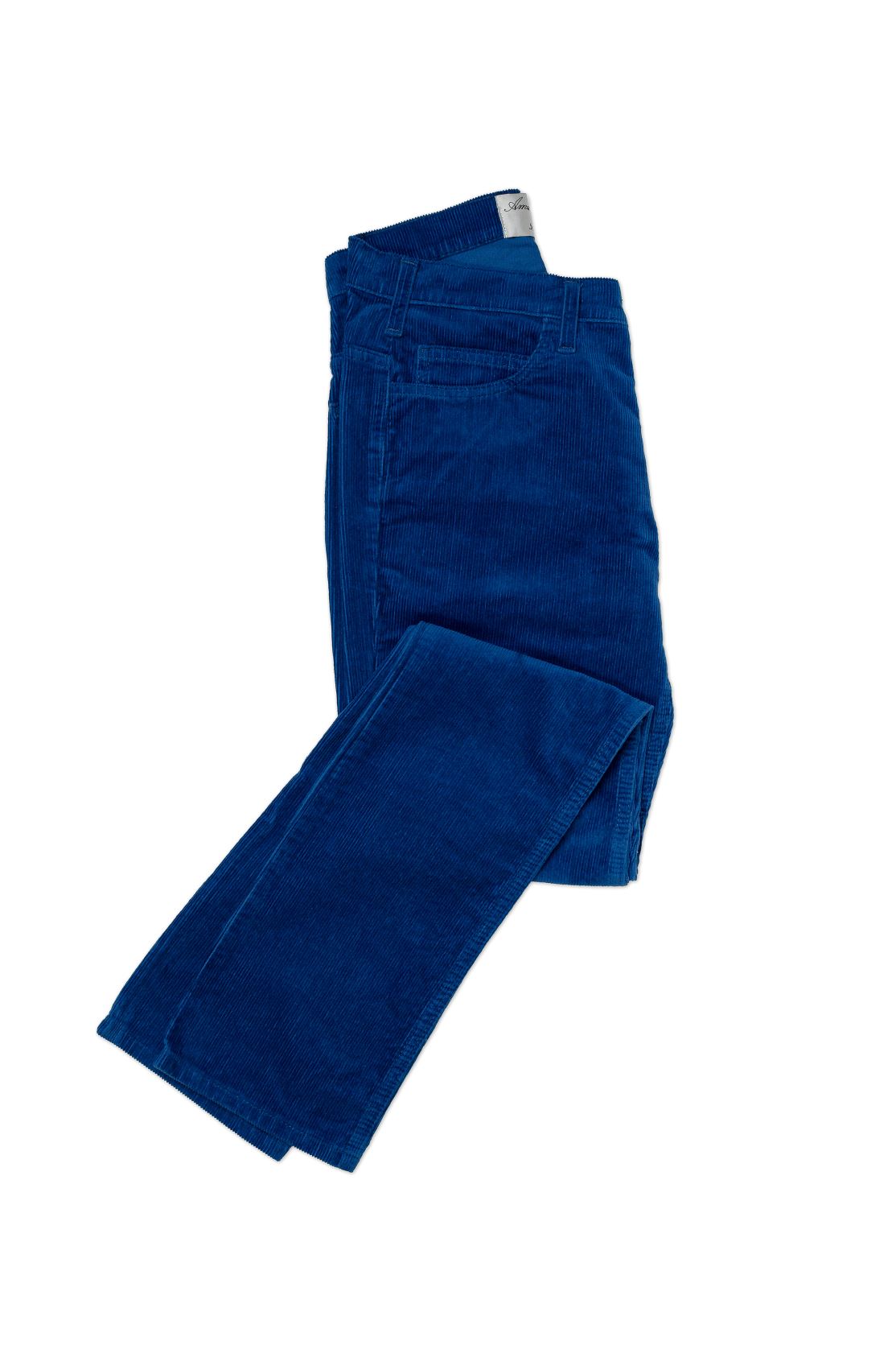 Pantalon en velours bleu femme